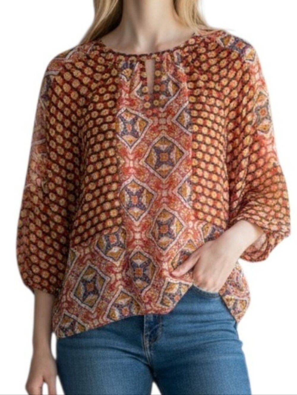 Figueroa & Flower NEW Sheer Boho Blouse